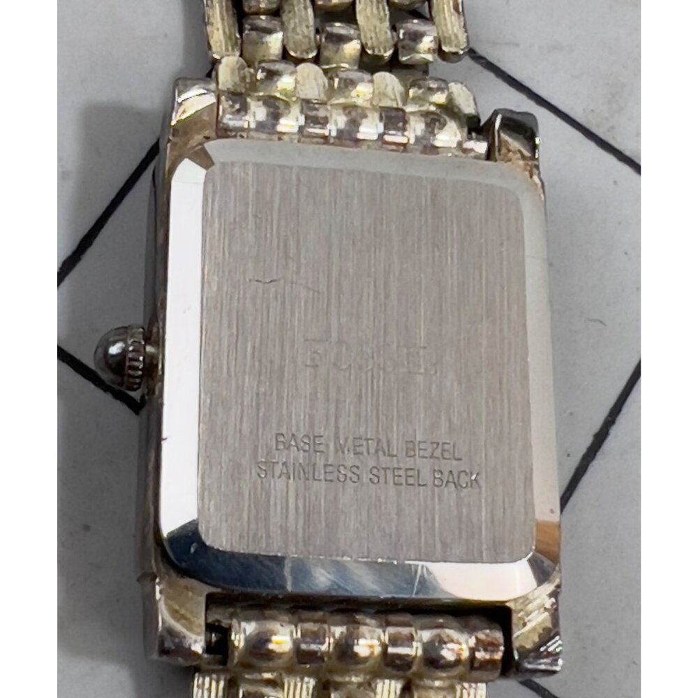 Vintage FOSSILWomen’s Rectangular Quartz Watch Sterling Bracelet  .925 - Picture 5 of 5